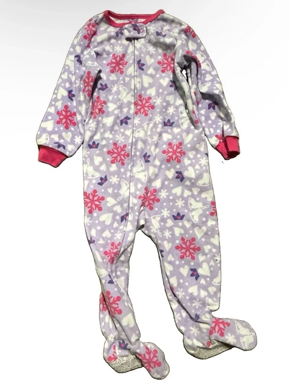 Toddler Girl Fleece Footie Pajamas Winter Cold Weather Size 2T